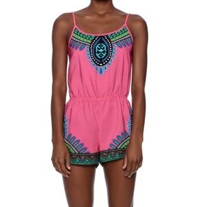 Pink Aztec pattern romper